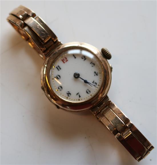 Early 20th century 9ct gold wrist watch